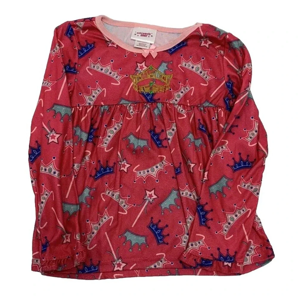 Princess Pajama Embroidered Set Extremely Me Girls' Long Sleeve NWT Size 5-6